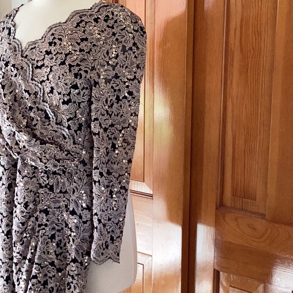 Vintage Jessica Howard Size 10 Ladies Party $ Holiday Dress.  Sequins and Lace. - Picture 3 of 16